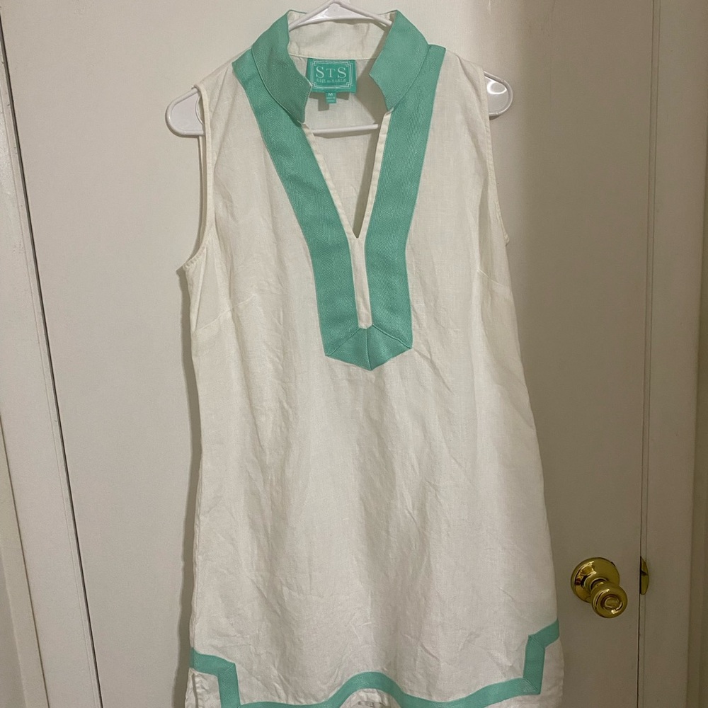 Sail to Sable White and Teal Dress